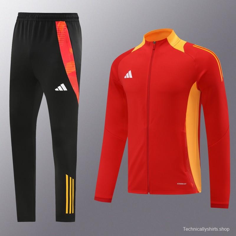 24/25 Adidas Red/Orange Full Zipper Jacket +Long Pants