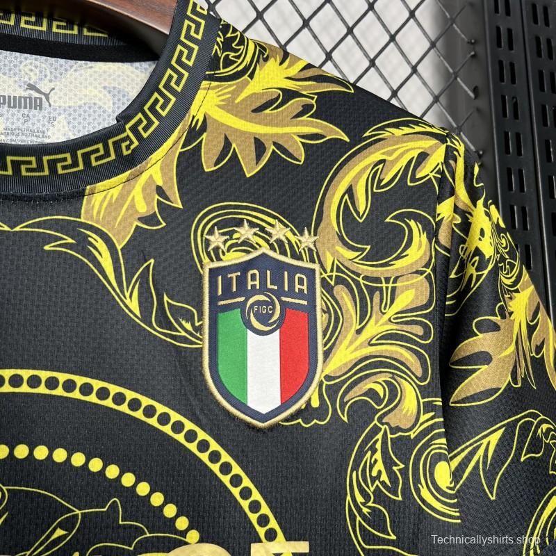 2024 Italy x Versace Gold/Black Special Jersey