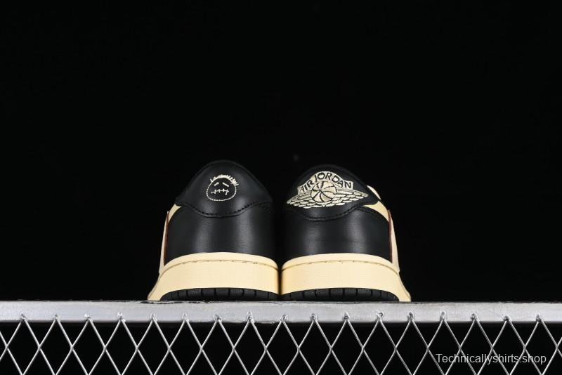 Nike Travis Scott x Air Jordan 1 Low OG AJ1 Reverse Swoosh Sneakers - DM7866-201