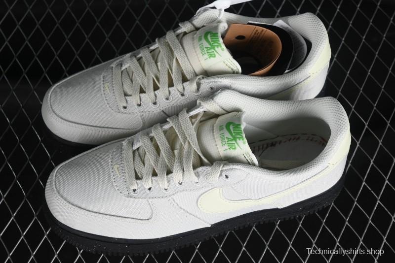 Nike Air Force 1 '07 Low White Black Canvas Casual Sneakers - FJ4160-002