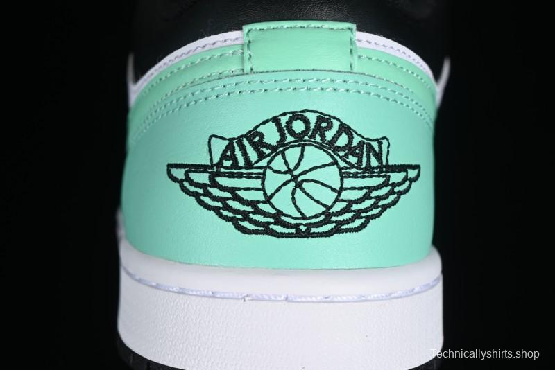 Nike Air Jordan 1 Low Retro Basketball Shoes in Mint Green and Black - 553558-131