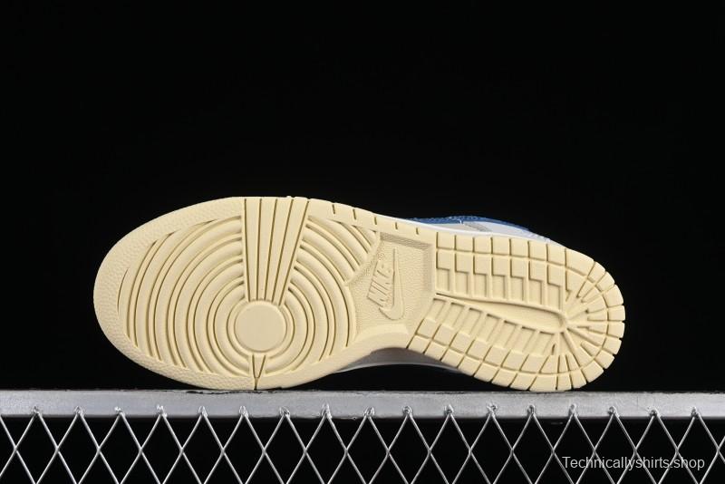 Nike SB Dunk Low UN Collaboration - Blue Dragon Scale Anniversary High-End Custom Low-Top Casual Skate Shoes - FC2025-302