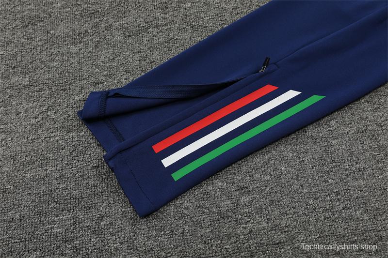 2024 Italy White Half Zipper Jacket+Long Pants