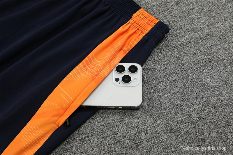 24/25 Real Madrid Light Blue/Orange Half Zipper Jacket+Long Pants