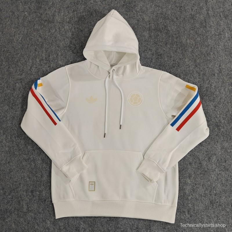 2024 Colombia 120th Black/Navy/Grey/Beige/White Hoodie With Golden Badge