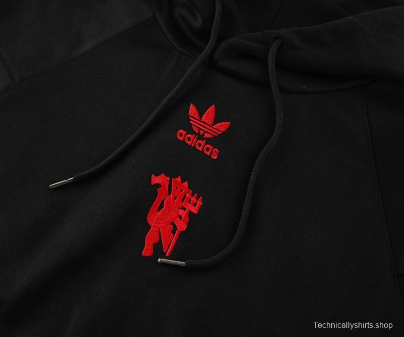 24/25 Manchester United Black Hoodie Jacket +Long Pants