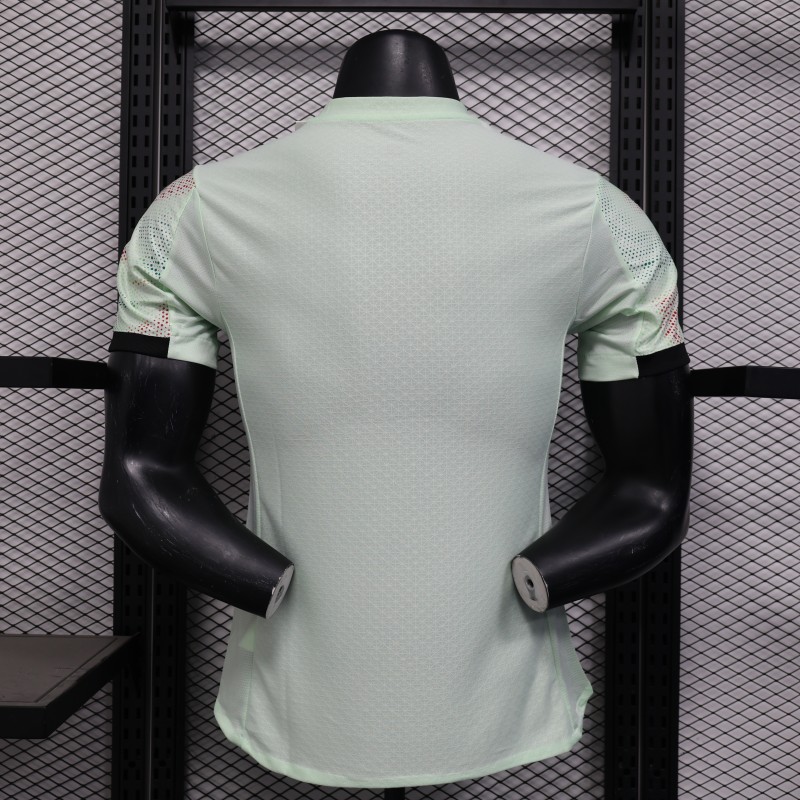 Player Version 2025 Portugal Away Mint Green Jersey with Graphic Pattern
