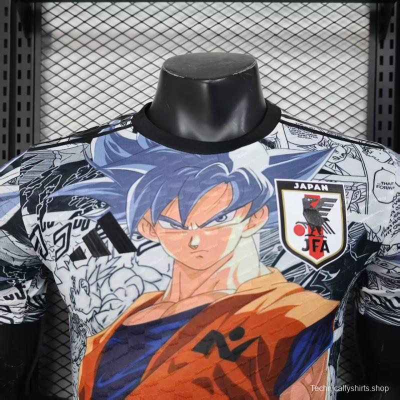 Player Version 2025 Japan White with Dragon Ball Goku Graphic Jersey