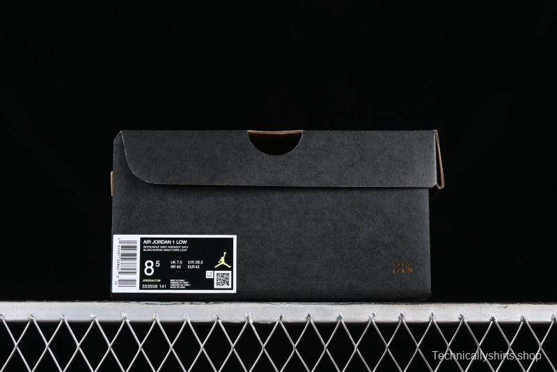 Nike Air Jordan 1 Low AJ1 White Blue Grey Low Top Lifestyle Basketball Shoes - 553558-141