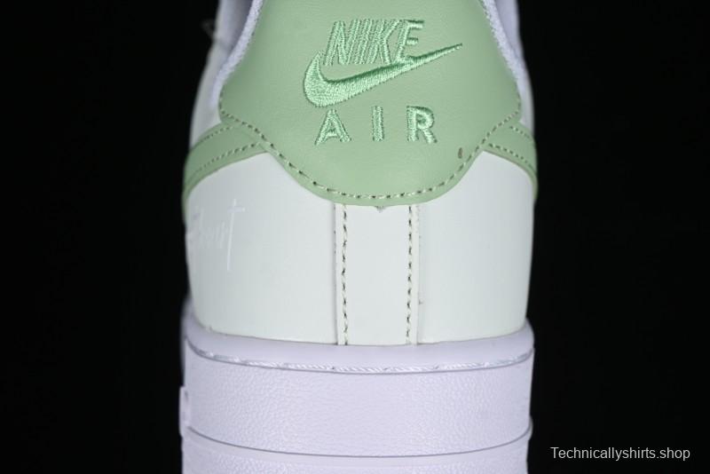 Nike Air Force 1 '07 Low Casual Sneakers with Anime-inspired Green Apple Spray Paint Design - DY8899-002