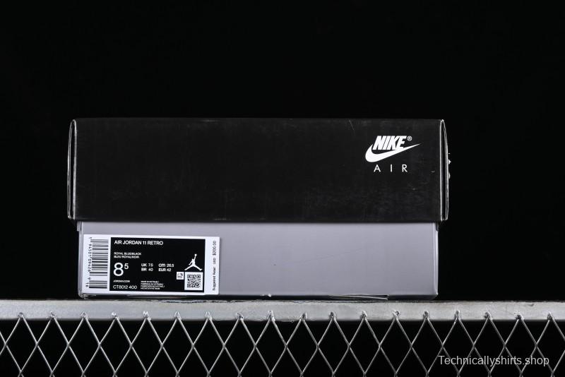 Nike Air Jordan 11 Retro High Top Basketball Shoes in Black and Blue - CT8012-400