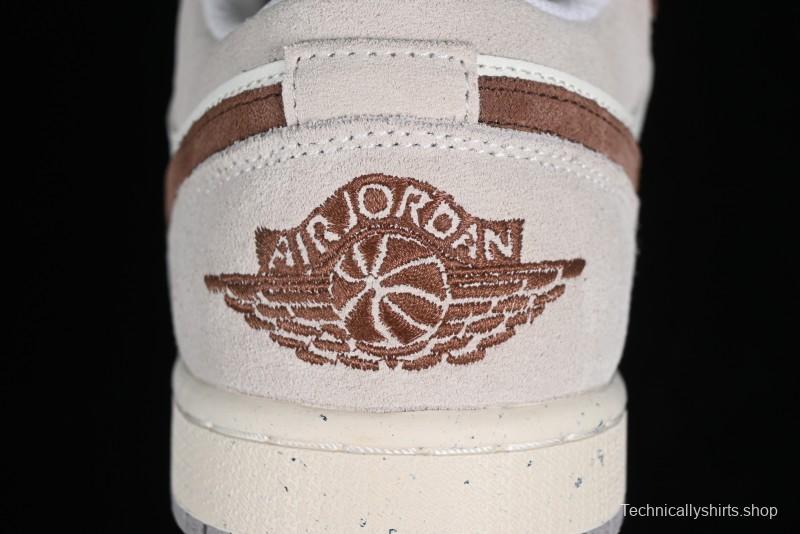 Nike Air Jordan 1 Low Retro Casual Sneakers in Grey Tan - HF1567-200