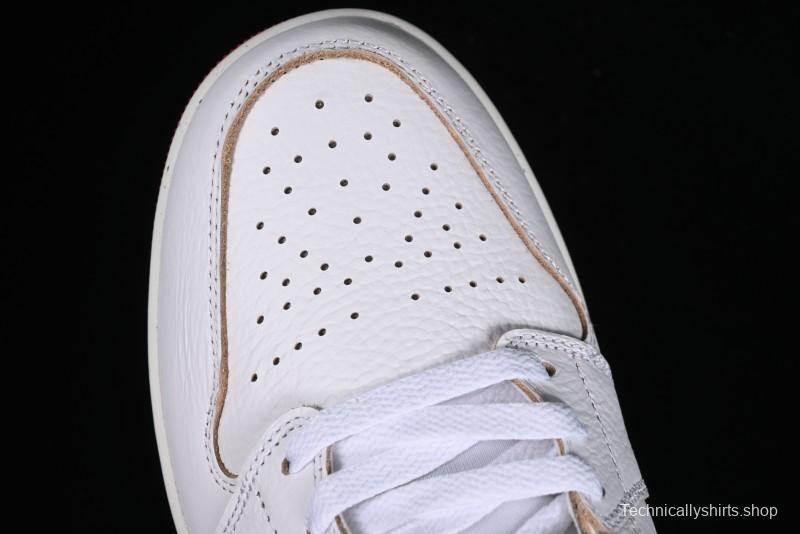 Nike Air Jordan 1 Mid Basketball Shoes in White/Orange/Red - FJ3458-160