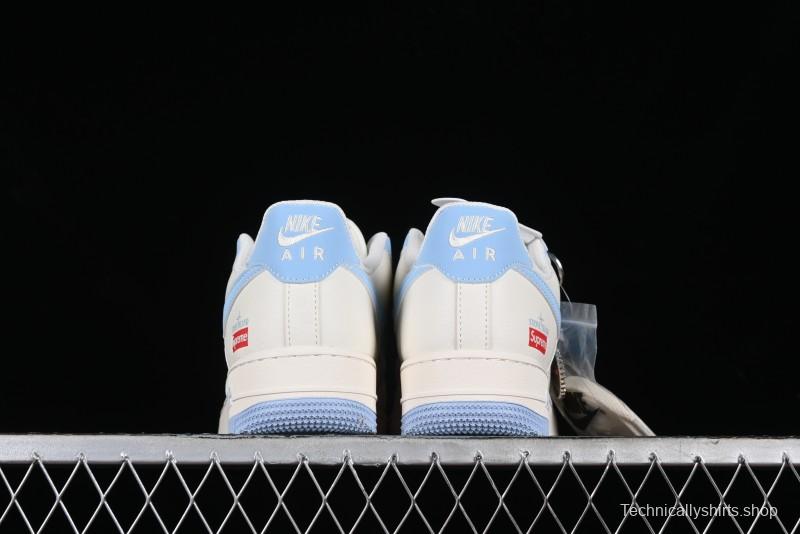 Nike Air Force 1 '07 Low Supreme Stone Island Collaboration - Sky Blue Casual Sneakers - BB9599-205