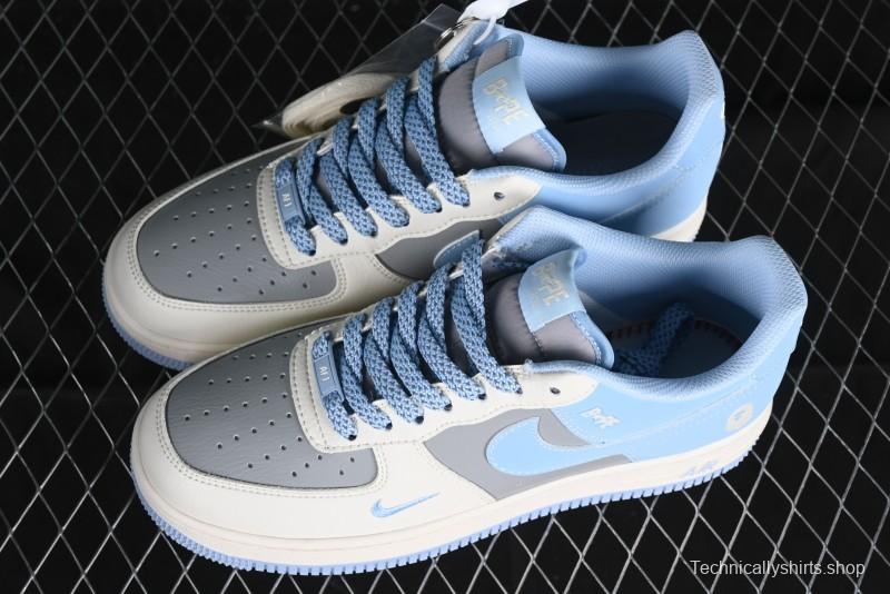 Nike Air Force 1 '07 Low Bape Collaboration - Light Grey Blue Casual Sneakers BB9599-204