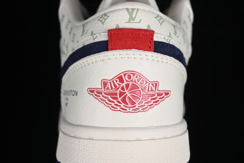 Nike Air Jordan 1 Low LV Collaboration Retro Casual Sneakers in Beige Orange - WG8850-001