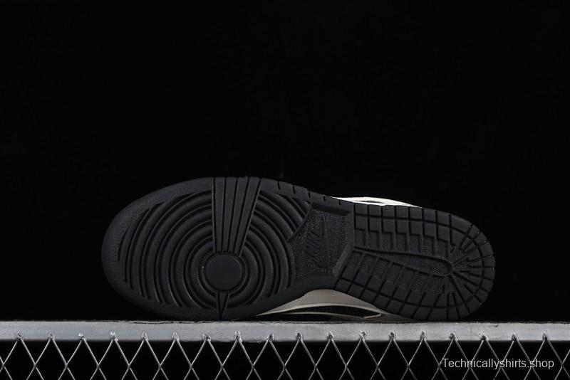 Nike SB Dunk Low Hermes Collaboration - Beige Swoosh Anniversary High-End Custom Low-Top Casual Skate Shoes - XD6188-038