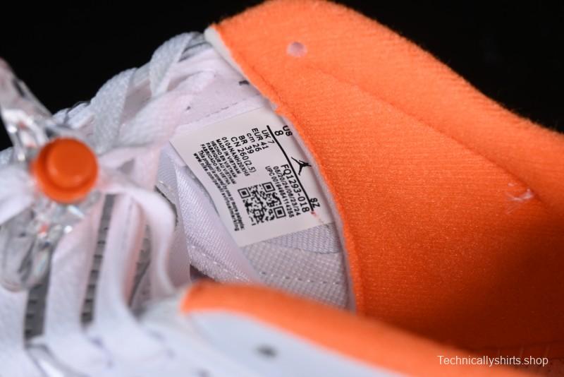 Nike Air Jordan 5 Retro Low AJ5 Sneakers in Football Grey with Vivid Orange and Pine Green Accents - FQ1293-018