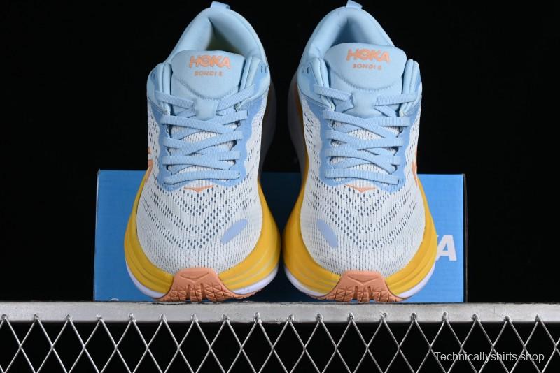 HOKA ONE ONE Bondi 8 Functional Cushioned Running Shoes with Engineered Mesh Upper - 1127954 SSCA