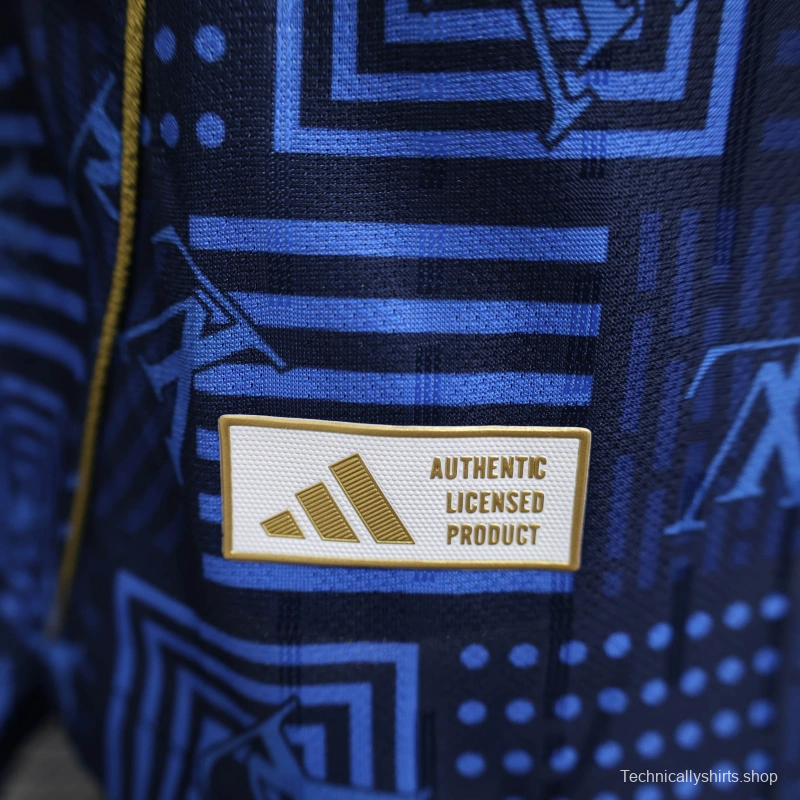 25/26 Player Version Real Madrid Blue Geometric Pattern Away Jersey