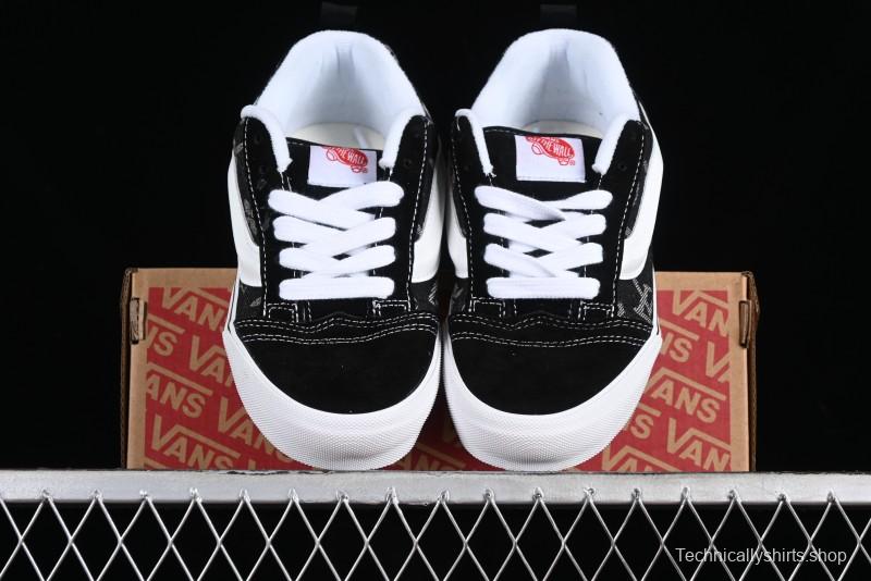 Vans Knu-Skool Premium Custom Denim Monogram Slip-On Shoes - VN0009QC6BT