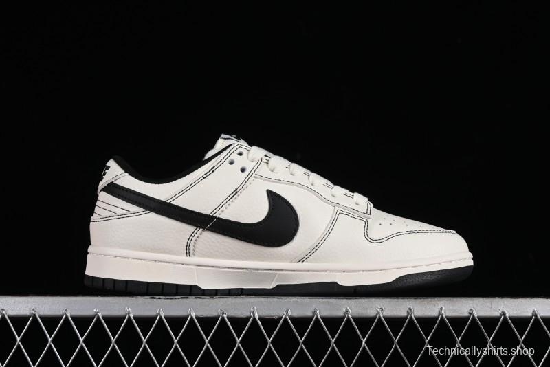 Nike SB Dunk Low Supreme Collaboration - Beige Black Line Anniversary Customized Low-Top Casual Skate Shoes - XX2025-316