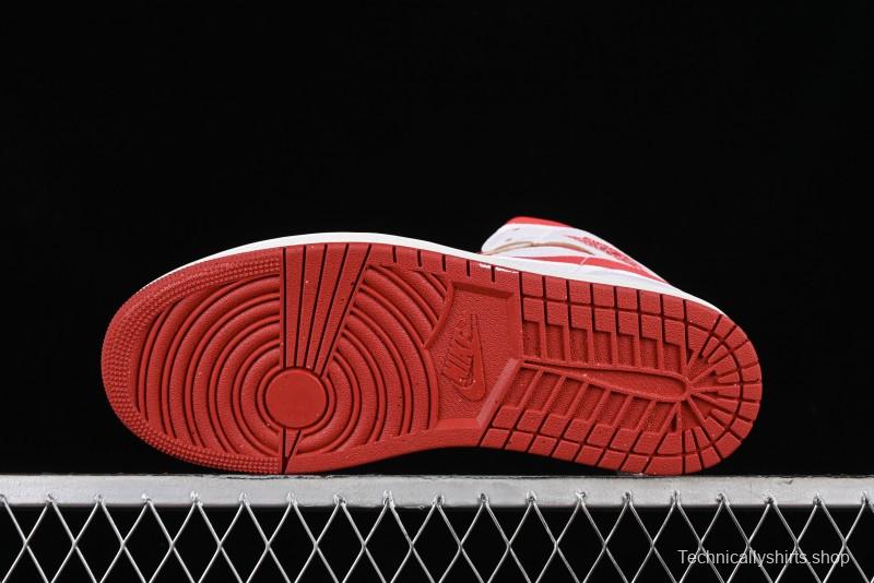 Nike Air Jordan 1 Mid Basketball Shoes in White/Orange/Red - FJ3458-160