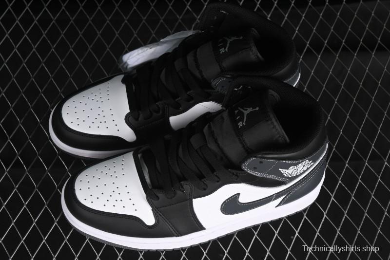 Nike Air Jordan 1 Mid AJ1 White Black Grey Mid-Top Casual Sneakers - DQ8426-001