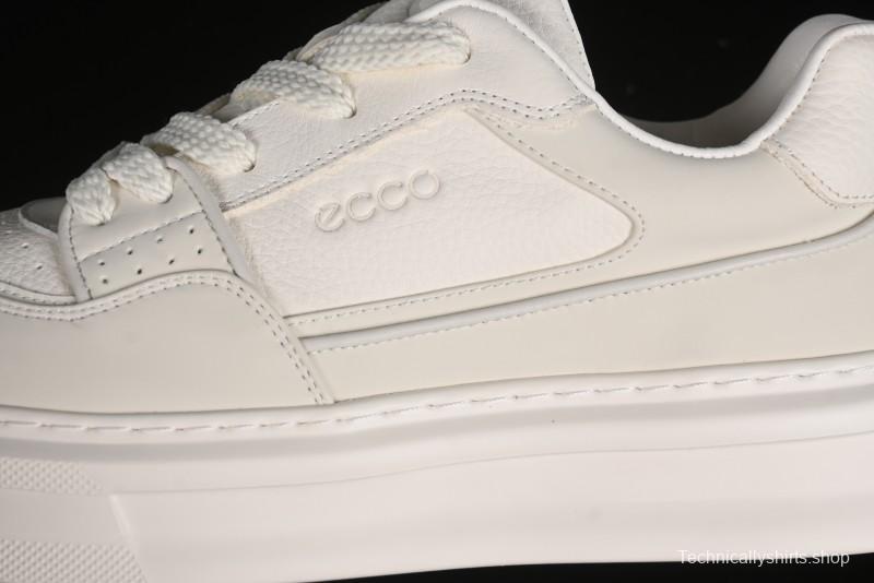 ECCO 2024 New Fashion Simple Versatile Genuine Leather White Sneakers - 61881301002
