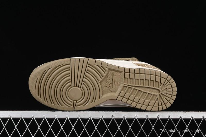 Nike SB Dunk Low Gucci Collaboration - Yellow Denim with Subtle Pattern and White Swoosh Anniversary High-End Custom Low-Top Casual Sneakers - SJ2068-273