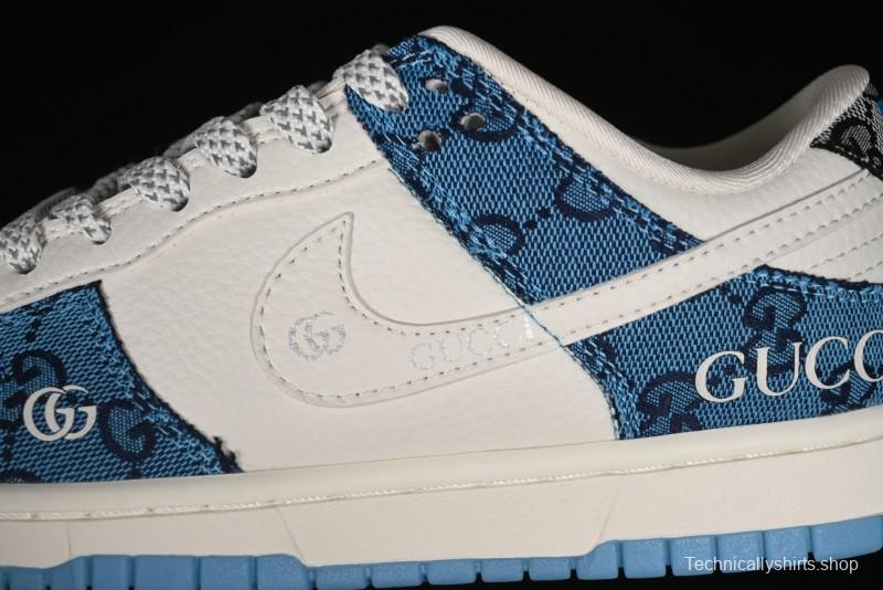 Nike SB Dunk Low Gucci Collaboration - Royal Blue Anniversary High-End Custom Low-Top Casual Sneakers CF3688-002