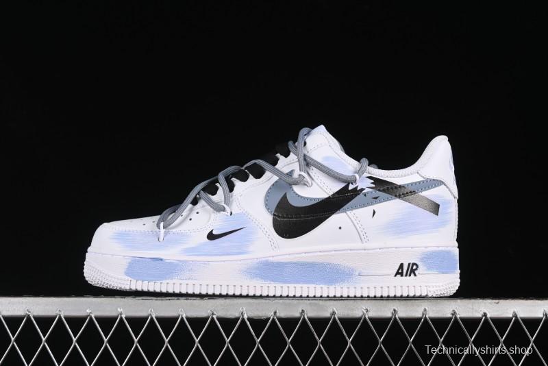 Nike Air Force 1 '07 Low Anime Theme Purple-Blue Spray Custom Casual Sneakers - ZH0316-029