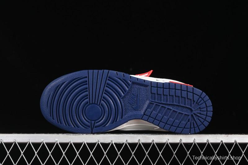 Nike SB Dunk Low Supreme Collaboration - Off White Navy Swoosh Anniversary Custom Low-Top Casual Skate Shoes - DJ2024-013