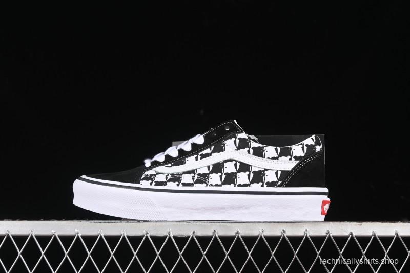 Vans Old Skool Checkerboard Bear Comfortable Slip-Resistant Cushioned Casual Vulcanized Sneakers - VN000D3CG03