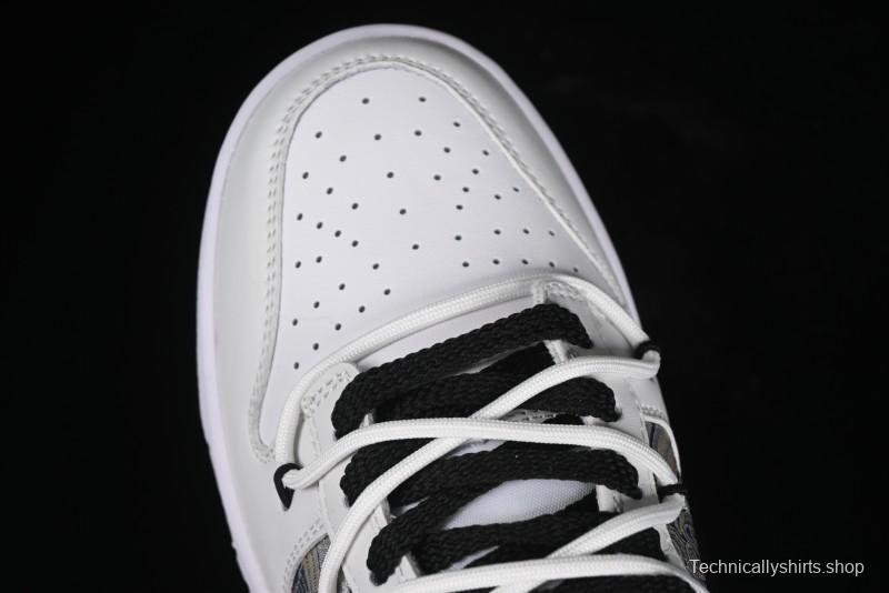 Nike Dunk Low CNY Year of the Dragon Limited Edition SB Lace-Up Casual Sneakers with Silver-White Design - DV0831-101