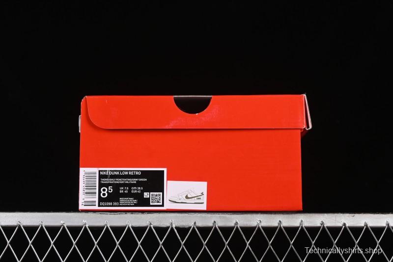 Nike SB Dunk Low Supreme Collaboration - Off White Dark Green Check Anniversary High-End Custom Low-Top Casual Skate Shoes - DQ1098-393
