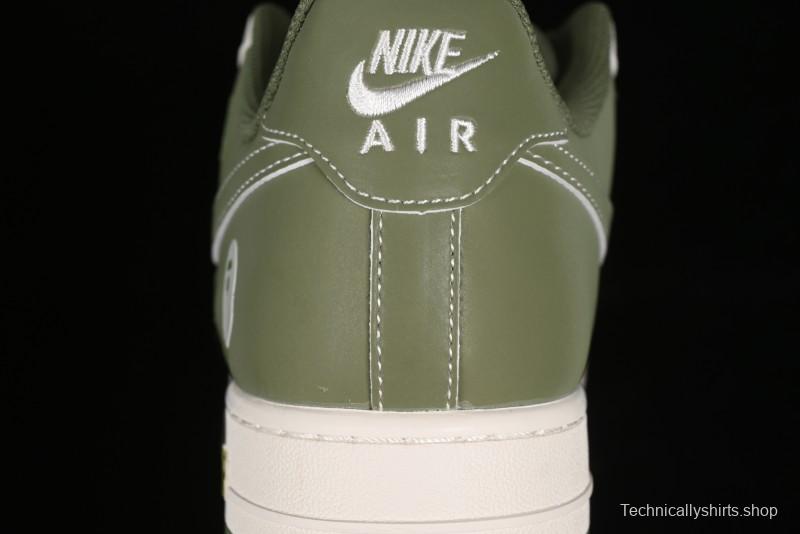 Nike Air Force 1 '07 Low Bape Collaboration - Dark Green Grey Low Top Casual Sneakers BB6566-205