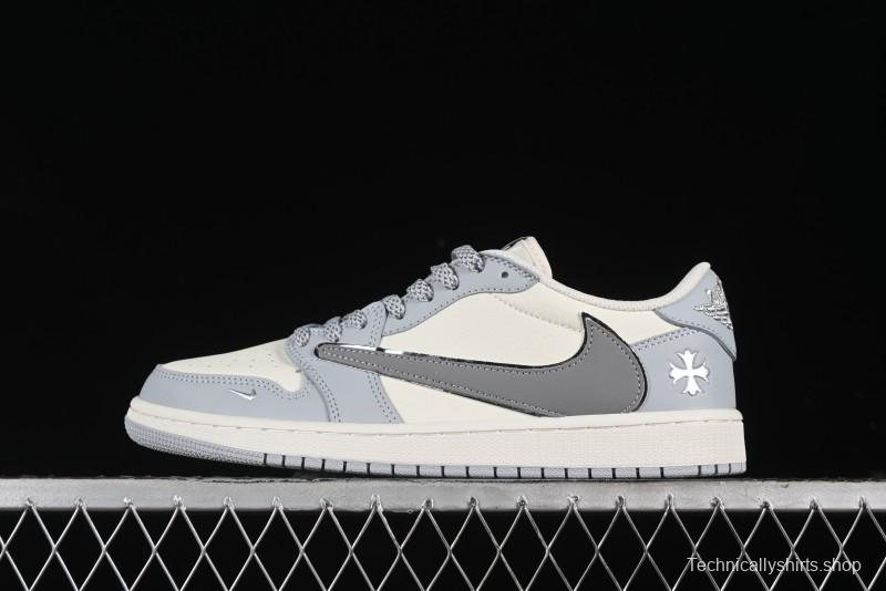 Nike Travis Scott x Fragment Design x Air Jordan 1 Low OG SP AJ1 Retro Sneakers - DM7866-016