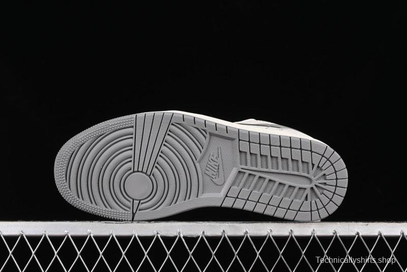 Nike Air Jordan 1 Low AJ1 Lightning Collaboration - Off White Grey Anniversary Custom Edition Low-Top Casual Sneakers - CF3688-020