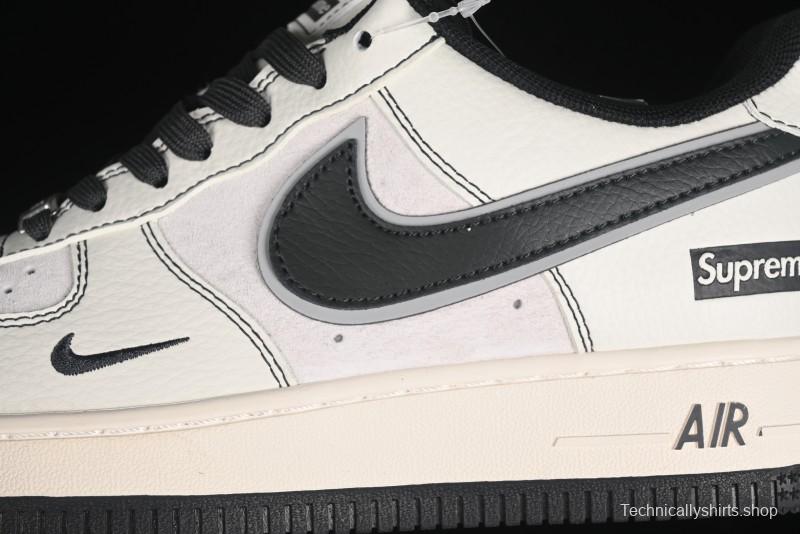 Nike Air Force 1 '07 Low Supreme Collaboration - Beige Grey Pigskin Low-Top Casual Sneakers - XZ6188-018