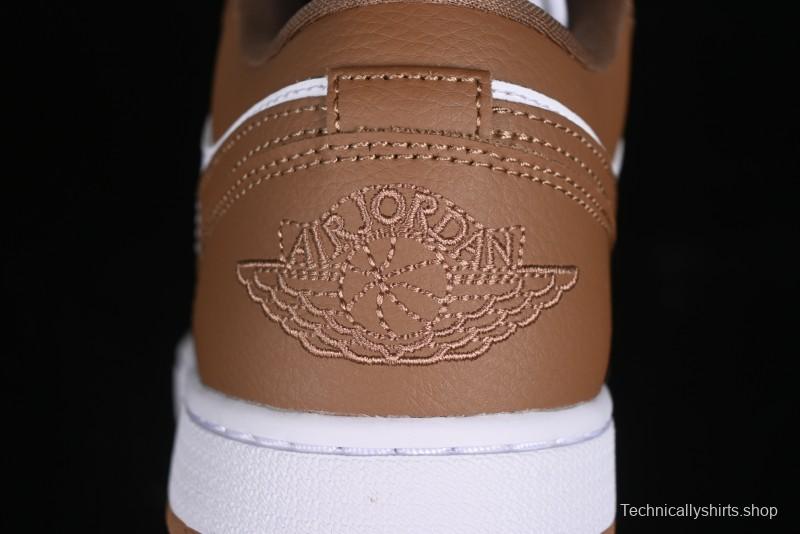 Nike Air Jordan 1 Low AJ1 White Tan Low Top Casual Sneakers - DC0774-202