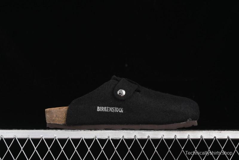 Birkenstock Half Open Toe Sandals with Smokeless Coal Wool Upper - G.D4