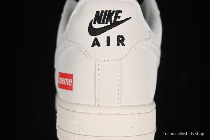 Nike Air Force 1 '07 Low Supreme Collaboration - White Black Two-Tone Low-Top Casual Sneakers - BB7577-217