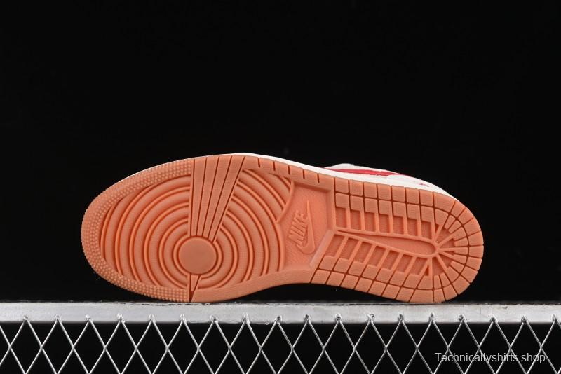 Nike Air Jordan 1 Low Stussy Collaboration - Pink Pig Retro Low-Top Basketball Shoes - SJ9950-023