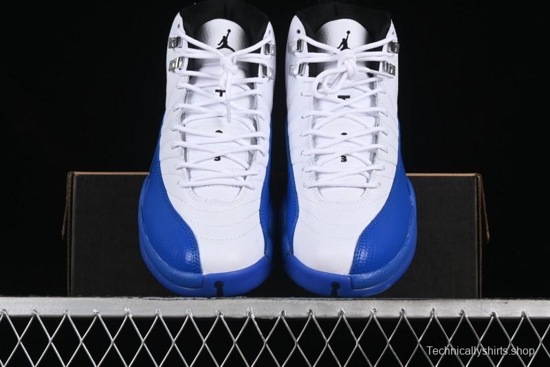 Nike Air Jordan 12 Retro Basketball Shoes in White and Blue - CT8013-140