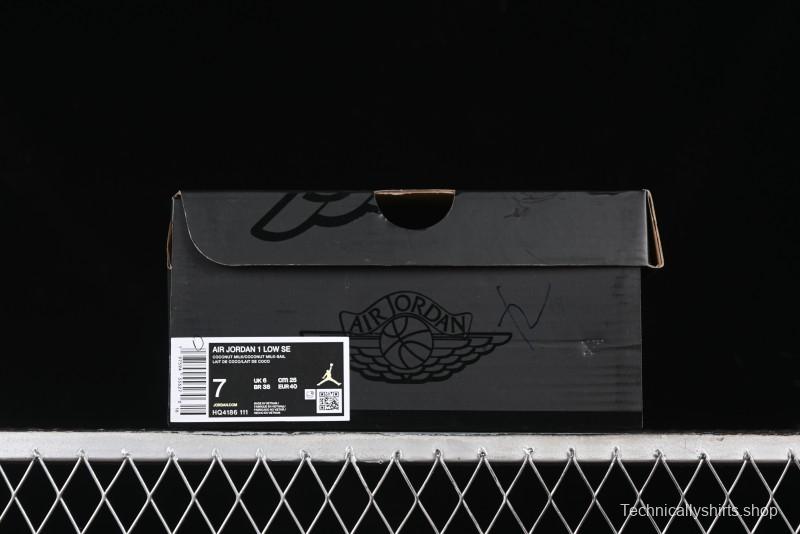 Nike Air Jordan 1 Low OG AJ1 Retro Basketball Shoes in White and Brown - HQ4186-111