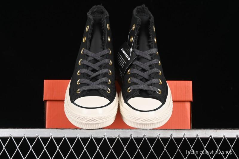 Converse Chuck 1970s Winter Waterproof Leather High-Top Sneakers with Gold Eyelets and Fleece Lining - A12444C