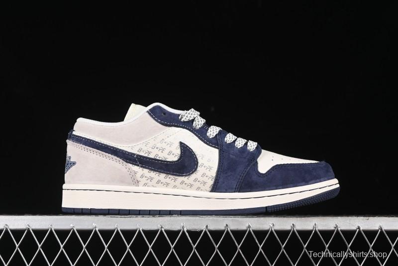 Nike Air Jordan 1 Low BAPE Collaboration Retro Basketball Shoes - WG8850-015