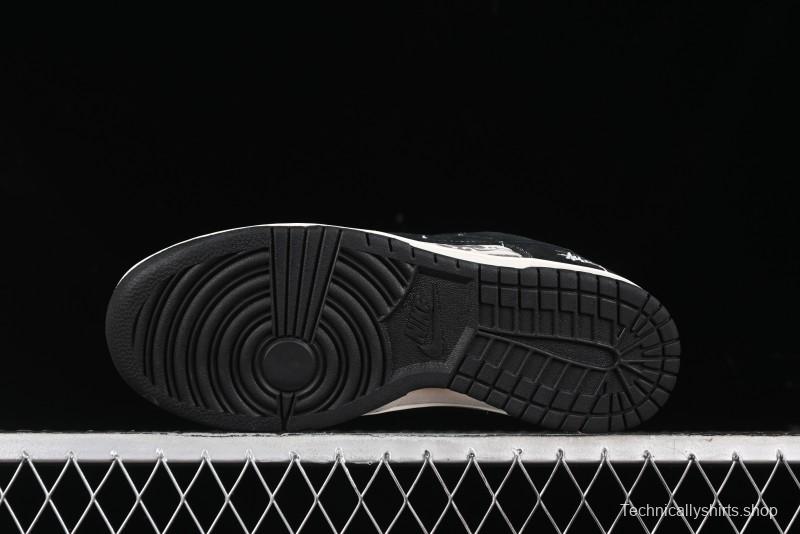 Nike SB Dunk Low Stussy Collaboration - Black Wukong Anniversary High-End Custom Low-Top Casual Sneakers - XX2025-555