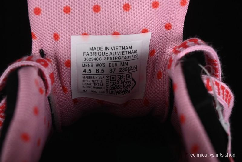 Converse One Star Hello Kitty Collaboration Low-Top Casual Sneakers with Embroidered Bow - 362940C